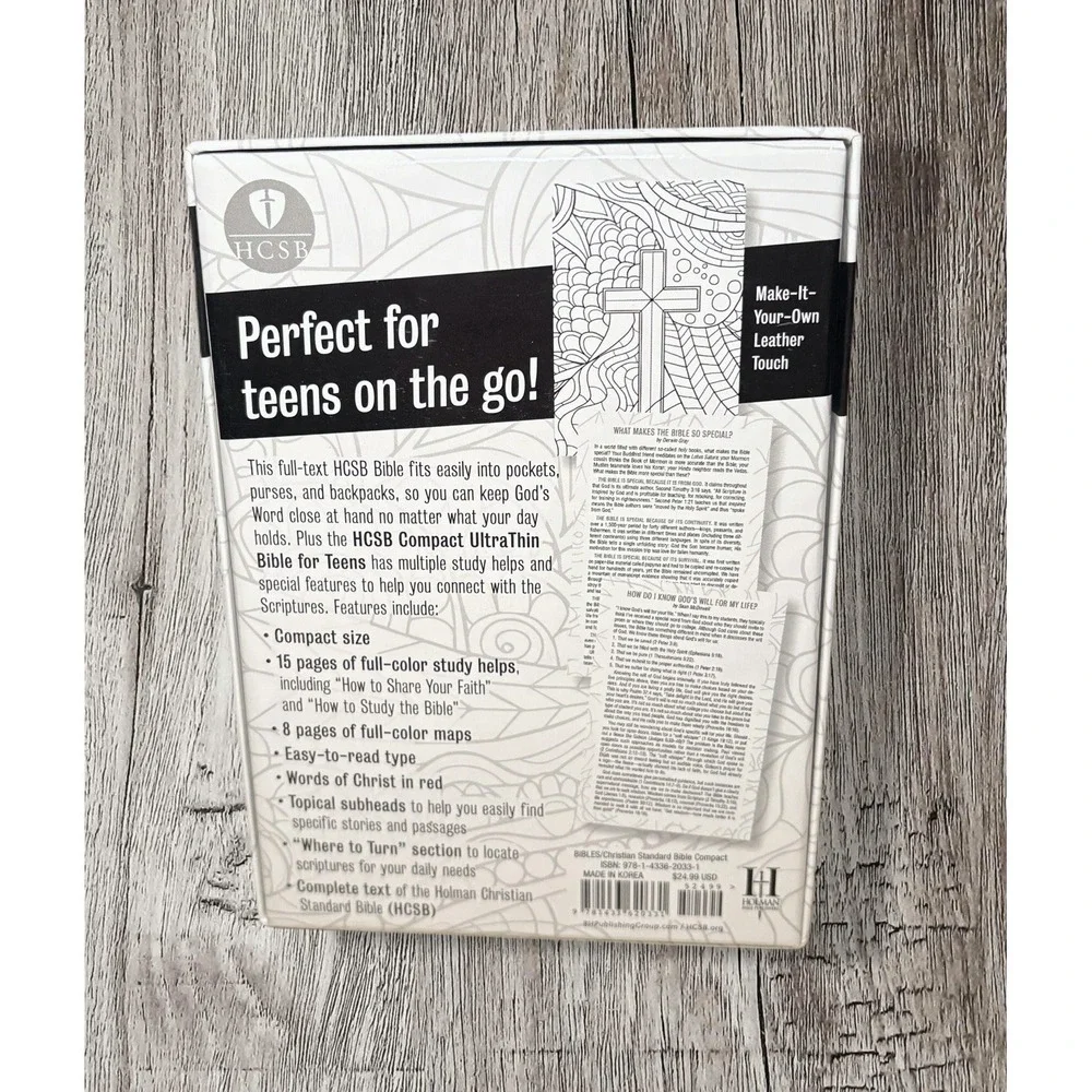 Compact Ultrathin Bible for Teens with Make-It-Your-Own Cover / NKJV *BRAND NEW*